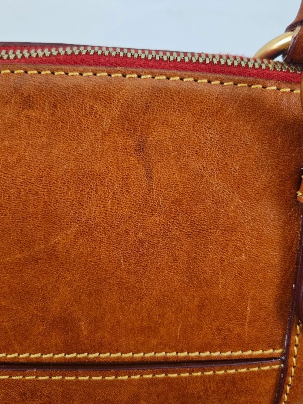 Dooney & Bourke Florentine Leather Vachetta Domed Satchel Natural Whip Stitch DB - Picture 10 of 15